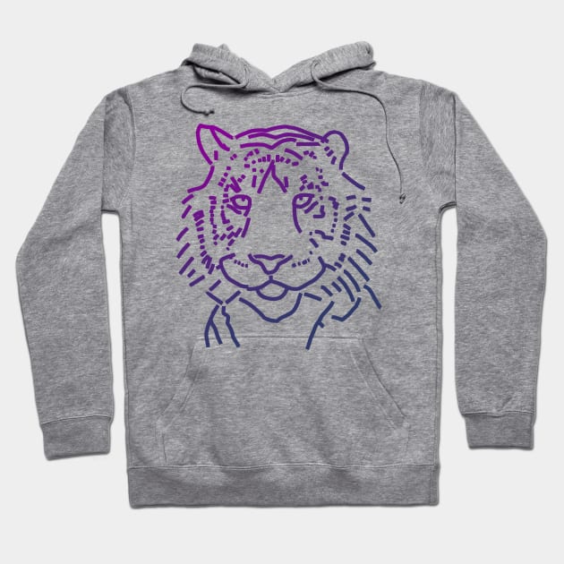 Blue Tiger Hoodie by ellenhenryart